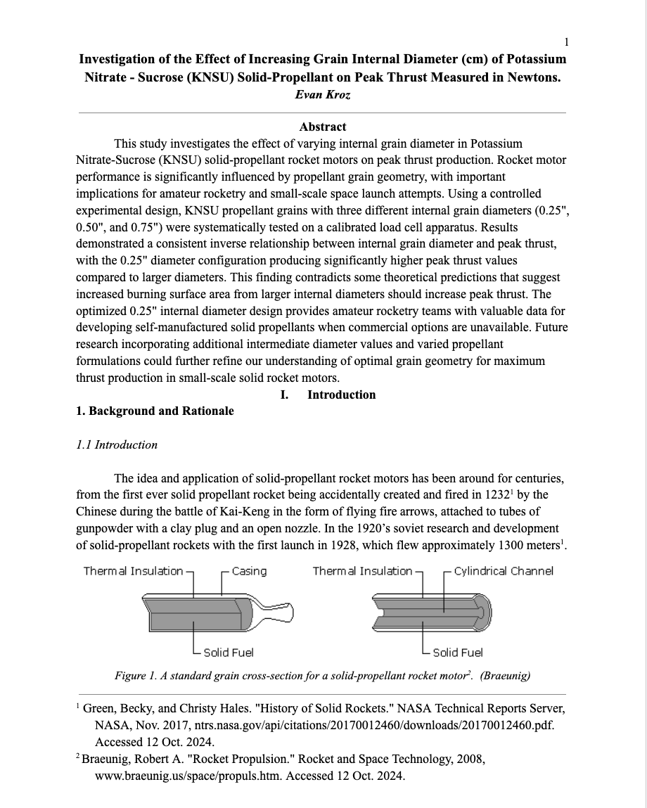 Science Fair Research Paper Now Available.
